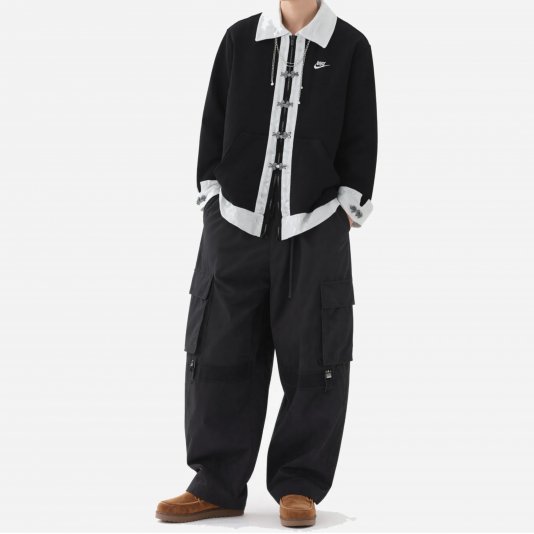 [ CUSTOM ] Club Hoodie FZ FT Black/Black/White